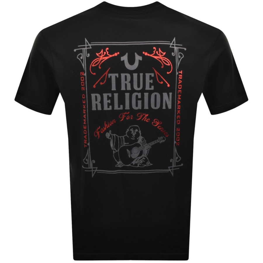 True Religion Rectangular Logo T Shirt Jet Black | Mainline